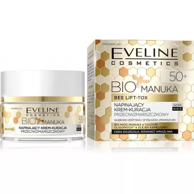 Eveline Cosmetics Bio Manuka 50+ napinajcy krem-kuracja przeciwzmarszczkowy na dzie i noc 50 ml
