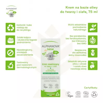 Alphanova Bebe Krem na bazie oliwy do twarzy i cia�a 75 ml