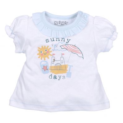 Nini T-shirt niemowlęcy z bawełny organicznej dla dziewczynki 9 miesięcy, rozmiar 74