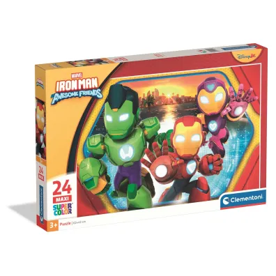 Puzzle 24 el. Maxi SuperColor. Iron Man i Przyjaciele Clementoni