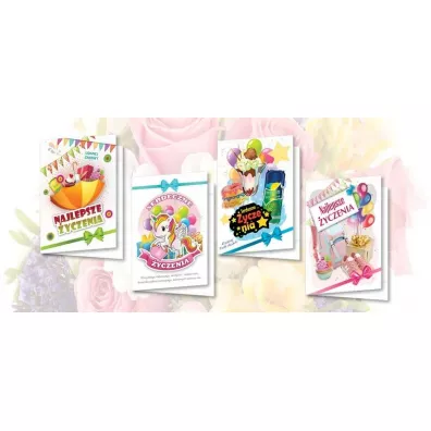 Top Graphic Karnet B6 z nalepkami �yczenia dzieci mix 10 szt.