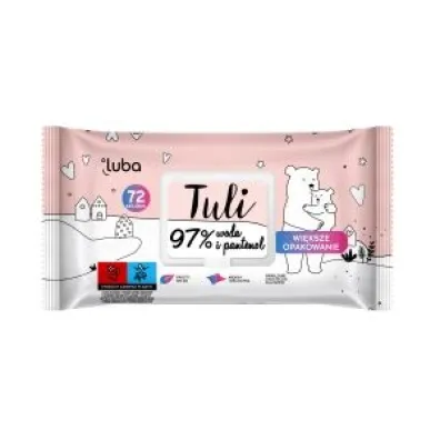 Luba Chusteczki nawil�ane dla dzieci Woda&Pantenol 97% 72 szt.