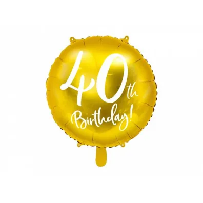 PartyDeco Balon foliowy 40th Birthday z�oty 45cm