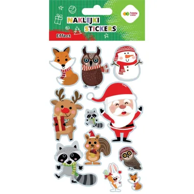 Happy Color Naklejki EFFECT-Xmas Animals 10x20cm