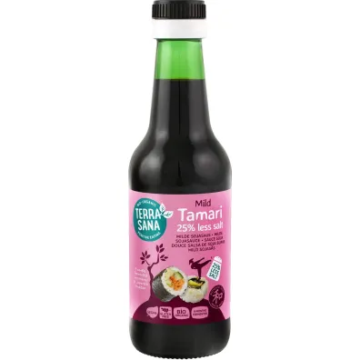 Terrasana Sos sojowy tamari �agodny 25 % mniej soli bezglutenowy 250 ml Bio