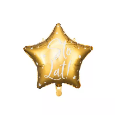 PartyDeco Balon foliowy Sto Lat! zoty 40cm