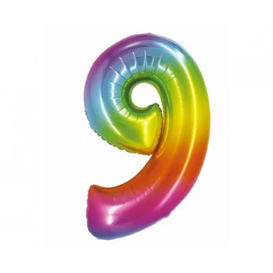 Godan Balon foliowy Smart Cyfra 9 t�czowa 76cm