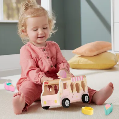 Fisher-Price. Ci�ar�wka z lodami drewniany sorter Mattel