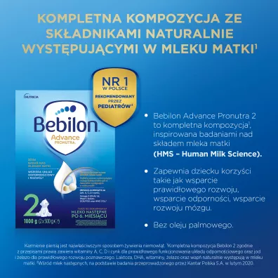 Bebilon 2 Advance Pronutra Mleko nastpne po 6. miesicu 1 kg