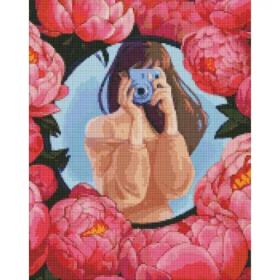 Ideyka Diamentowa mozaika - Kwiatowe selfie 40 x 50 cm