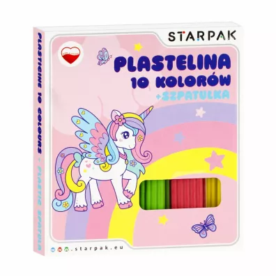 Plastelina 10 kolorw falista ze szpatuk Unicorn STARPAK 536881 10 szt.