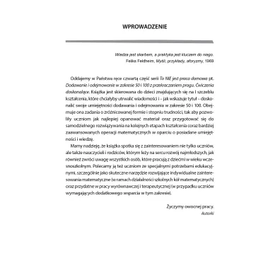 To nie jest praca domowa cz�� 4 dodawanie i odejmowanie w zakresie 50 i 100 z przekraczaniem progu �wiczenia doskonal�ce