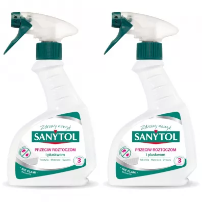 Sanytol Spray przeciw roztoczom i pluskwom Zestaw 2 x 300 ml