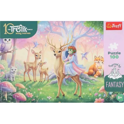 Puzzle 100 element�w Fantasy Zwierz�ta z Magicznego Lasu TREFL 16577 TR