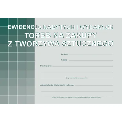Michalczyk i Prokop Ewidencja nabytych i wydanych toreb na zakupy z tworzywa sztucznego
