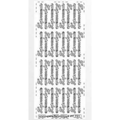 Galeria Hobby Stiker a�urowy zaproszenie srebrny 32 szt.