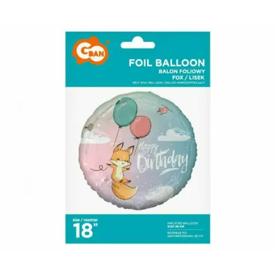 Godan Balon foliowy Lisek Happy Birthday 45cm