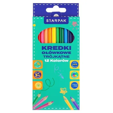 Kredki o��wkowe 12 kolor�w tr�jk�tne STARPAK 580596