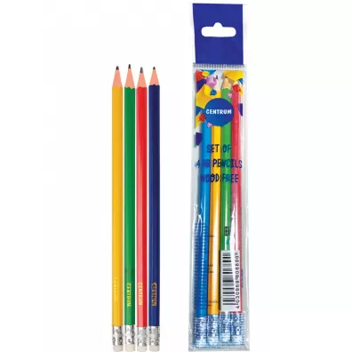 Centrum O��wek HB sze�ciok�tny z gumk� 4 szt.