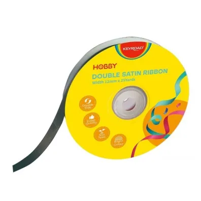 Keyroad Wst��ka podw�jna satynowa czarna 12mm x 22,86m