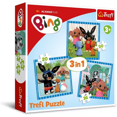 Puzzle 3w1 Zabawy z przyjacimi. Bing Trefl