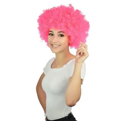 Ozdoba karnawa�owa peruka Afro CCL r�owa Party ARPEX LA1381ROZ