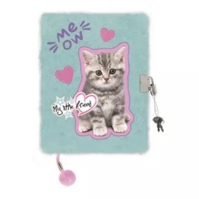 Pami�tnik A5 w�ochacz z k��dk� My Little Friend Mint Kitty 96 kartek