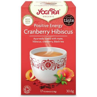 Yogi Tea Herbatka pozytywna energia żurawina - hibiskus (positive energy cranberry hibiscus) 17 x 1,8 g Bio