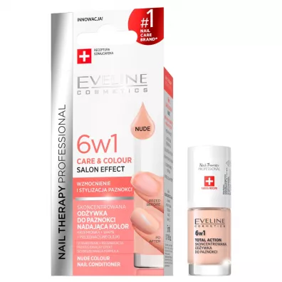 Eveline Cosmetics Nail Therapy Professional 6w1 Care & Colour skoncentrowana od�ywka do paznokci nadaj�ca kolor Nude 5 ml