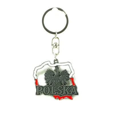 Brelok metalowy kontur Polski wersja 2 6cm