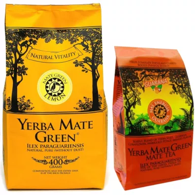 Mate Green Yerba Mate: Lemon + Mas Energia Guarana Zestaw 400 g + 200 g