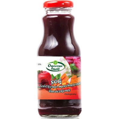 Owocowe Smaki Sok jabłkowo-marchwiowo-buraczkowy NFC 250 ml Bio