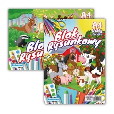 Schemat Blok rysunkowy A4 bia�y 80g 20 kartek 10 szt.