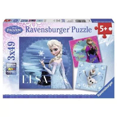 Puzzle 3 x 49 el. Elsa, Anna i Olaf Kraina Lodu Ravensburger