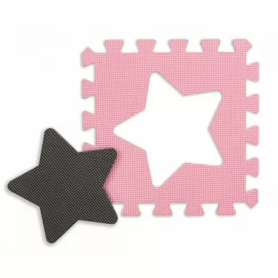 Mata piankowa puzzle Jolly 4x4 Shapes pink grey rowo-szara Milly Mally