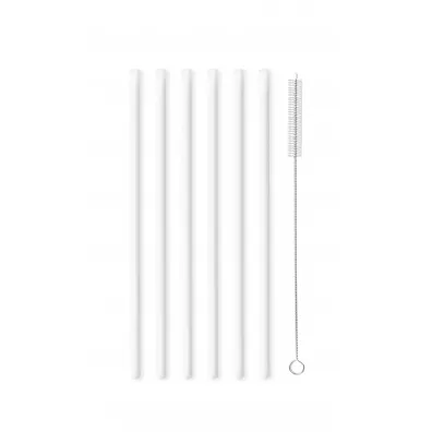 Vialli Design Somki szklane 20cm zestaw ze szczoteczk 26612 6 szt.