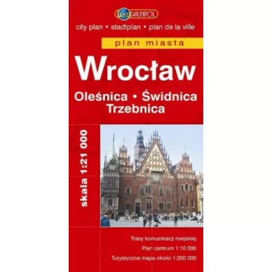 Wroc�aw. Ole�nica. �widnica. Trzebnica. Plan miasta w skali 1:21 000