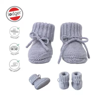 Lodger Buciki niechodki z weny merino 100% Drizzle 0-6 mies.