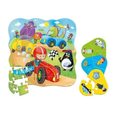 Puzzle w saszetce 49 el. Auta + mini gra Roter Kafer
