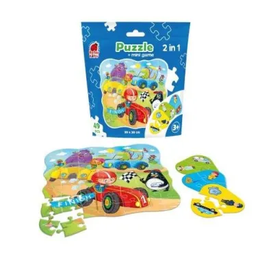 Puzzle w saszetce 49 el. Auta + mini gra Roter Kafer