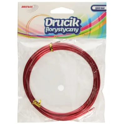 Brewis Druciki florystyczne czerwone 3m x 2 mm