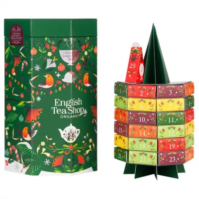 English Tea Shop Kalendarz adwentowy z herbatami Drzewko 13 smakw, piramidki 25 x 2 g Bio