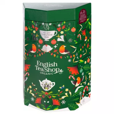 English Tea Shop Kalendarz adwentowy z herbatami Drzewko 13 smakw, piramidki 25 x 2 g Bio