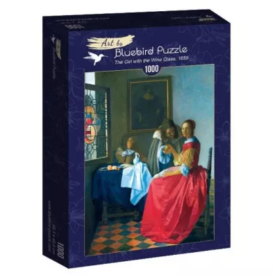 Puzzle 1000 el. Dziewczyna z kieliszkiem wina Bluebird Puzzle