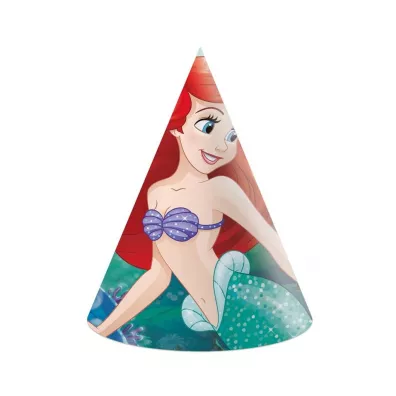 Procos Czapeczki papierowe Ariel Disney 6 szt.