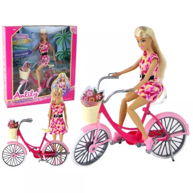 Lalka Anlily rowerzystka rower rowy Leantoys