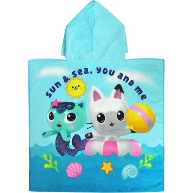 Poncho k�pielowe /r�cznik  60x120cm bawe�na Koci Domek Gabi. Gabby`s Dollhouse GD00001 Kids Euroswan