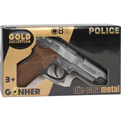 Pistolet metalowy policjanta 8 naboi Gonher