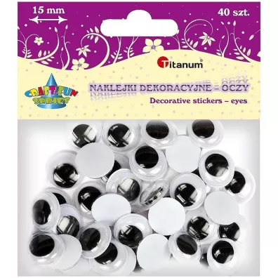 Titanum Oczy samoprzylepne bez rz�s okr�g�e 15 mm
