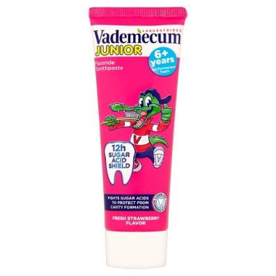Vademecum Junior 6+ Fluoride Toothpaste pasta do zębów dla dzieci Strawberry 75 ml
